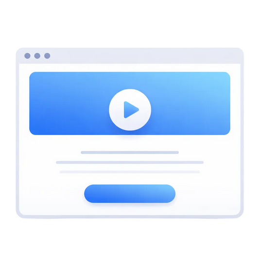 Illustration of a video player interface on a white background