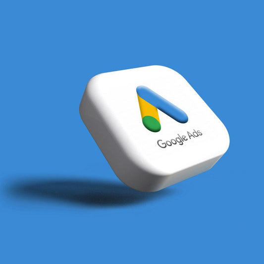 Google Ads icon on a blue background